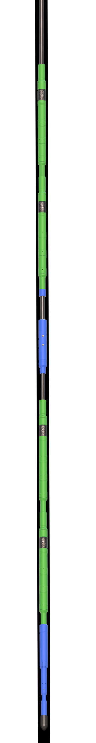Straddle Open Hole Packer bottom hole assembly, top to bottom